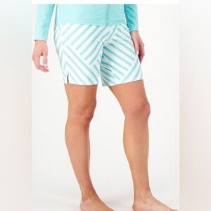 👍Sport savvy Striped Blue and White Swim short with pockets